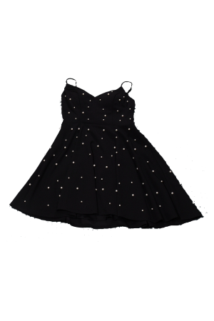 Black Bead Sleeveless Dress