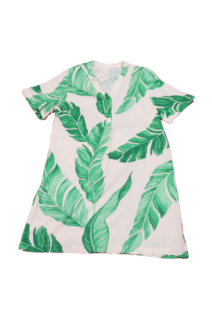 Green and White Leaf Dress