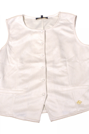 Adrienne Vittadini Sleeveless White Button Vest