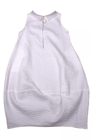 IC Collection White Textured Bubble Dress