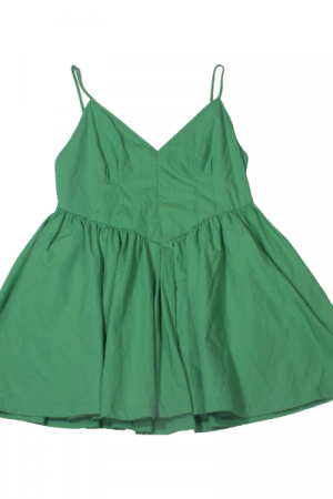 Kelly Green Sleeveless Fit and Flare Summer Dress