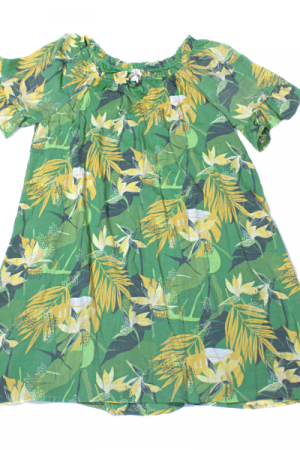 Naif Green Tropical Floral Print Tunic Top