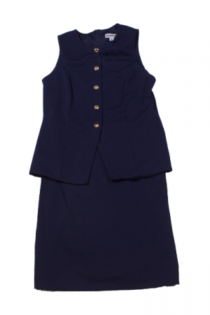 Shelby & Palmer Navy Two-Piece Sleeveless Vest and Skirt Set