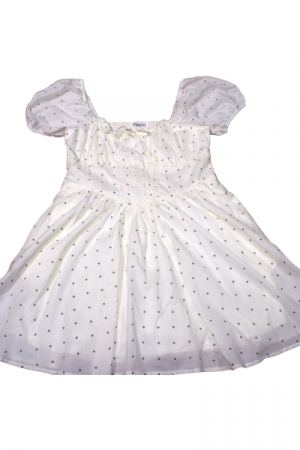 Trixxi LA Cream Polka Dot Puff Sleeve Mini Dress