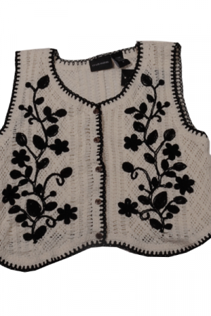 LIV LOS ANGELES Cream Crochet Knit Vest